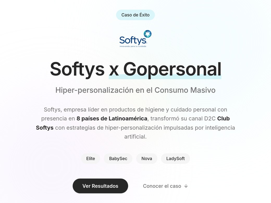 Softys x Gopersonal: hiper-personalización en el consumo masivo